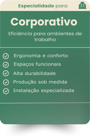 Móveis sob medida para ambientes corporativos desenvolvidos pela EasyMob.